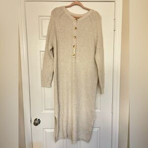Universal Thread Cream Long Sleeve Knit Dress